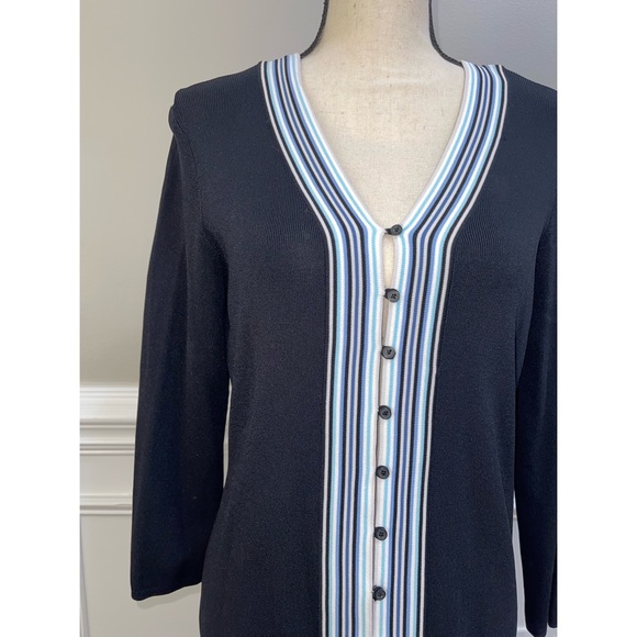 Women’s Willi Smith Black Striped Button Down Sweater 💙 - Picture 14 of 17